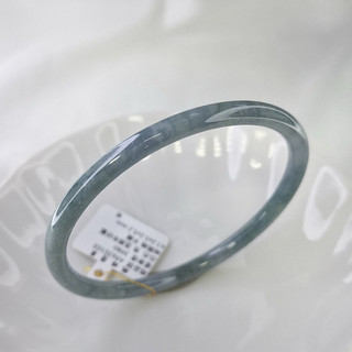天然翡翠 危料溫潤牛仔藍細圓條手鐲內徑61.2/鵝鵝天然翡翠/A9635103 玉石手鐲 翡翠玉鐲 手環 叮噹鐲 女鐲