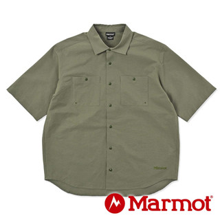 【Marmot】男DA 網眼透氣短袖襯衫『軍綠』MSH019