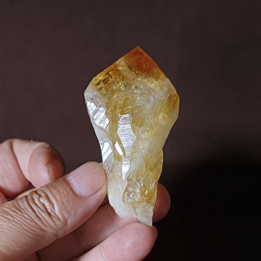 清透 黃水晶 骨幹 權杖 原礦 原石 82gg38*72mm