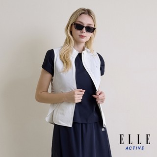 【ELLE ACTIVE】女款 都會輕機能立領背心-白色 (EA26S1W6001-90)