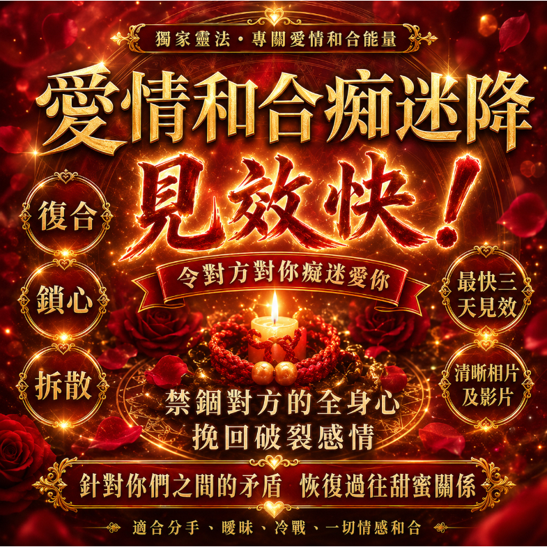 🔥泰法愛情和合癡迷降💓泰國情降 感情和合 感情復合 禁錮對方的全身心 恢復往日甜蜜 讓愛情來到您身邊 讓對方主動喜歡你💗