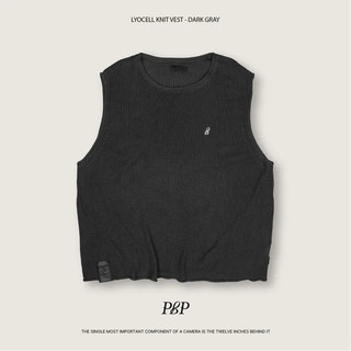 P.B.P - LYOCELL KNIT VEST - DARK GRAY
