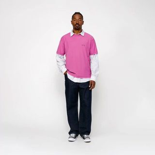 Stussy Lazy Short Sleeve Tee 反車線復古 L
