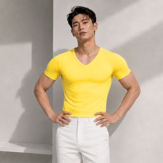 【TELITA】吸溼涼爽短袖衫/T恤 黃色(僅剩M號)TA603 網眼材質 透氣舒適 吸濕 透氣舒適 多色亮眼 輕鬆穿