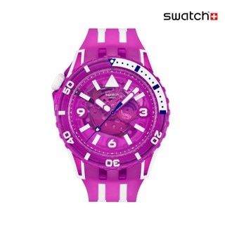 Swatch SCUBAQUA 電光紫紅 FLOWER HAT SSCU09P100 (44mm)【官方旗艦店】