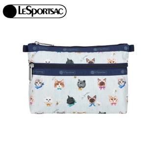 Lesportsac Cosmetic Clutch 雙層拉鍊收納化妝包 收納袋 盥洗包 女包(晴空貓語) 開學季禮物