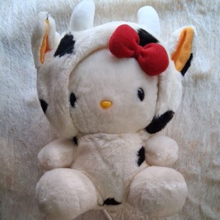 早期 1999年 日本限定 Hello Kitty 變身乳牛 牛 填充玩具 公仔造型 娃娃玩偶 魔法找回憶 回憶最美