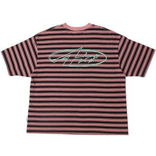 MTA M26SSP A STAR BOXY STRIPED TEE 寬短版 條紋 短T (粉黑條紋) 化學原宿