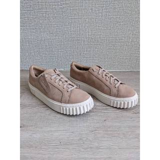 全新 Clarks Mayhill Walk 英倫經典女鞋/餅乾鞋/厚底/平底鞋 奶茶色 牛巴戈皮革 US8