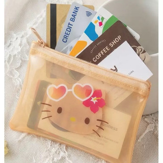 🇹🇼台灣現貨《🌟家慶JQ》正版授權Hello Kitty卡包 黑皮凱蒂貓透明零錢包 可愛身份證拉鍊小收納袋
