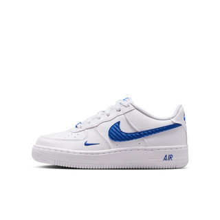 NIKE AIR FORCE 1 KI TECH ESS GS 白藍 小勾 休閒鞋 女鞋 大童鞋【IM7662-100】