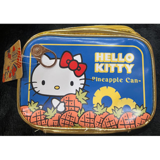 三麗鷗 HELLO KITTY 水果罐頭收納包 化妝包-藍色
