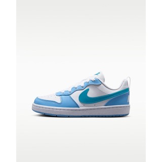 【NIKE 耐吉】女鞋 大童 運動鞋 COURT BOROUGH LOW JES GS 白藍 IV5820-100