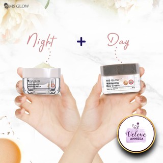 MS Glow Whitening MSGLOW Ori Cream Siang MALAM Day Night