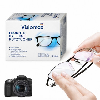 《芫荽太太》dm拭鏡布 德國 DM Visiomax 一次性 拋棄式眼鏡布 眼鏡/鏡頭/手機螢幕 (52入) 防霧 濕巾