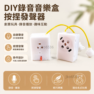 【台灣免運】可錄音DIY音樂盒按捏髮聲器毛絨玩具錄音器錶白神器可放掛件娃娃