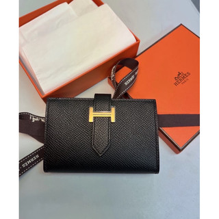✨🇺🇸溫貝邇精品✨愛馬仕Hermès Mini Bearn 黑金皮夾✅G刻
