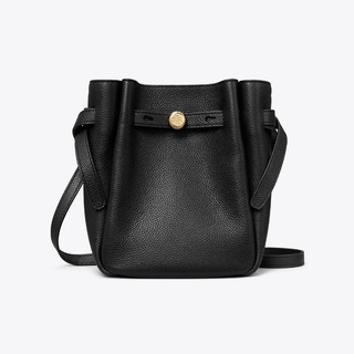 【Tory Burch】專櫃經典款 Romy系列小款防刮皮革側背/束口斜背水桶包