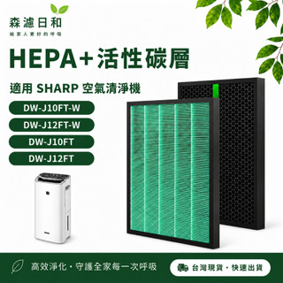 適用Sharp 夏普DW-J10FT-W DW-J12FT-W 清淨除濕機 FZ-J10HFT J10DFT抗菌濾網濾芯
