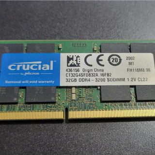 二手 CRUCIAL 美光 SO-DIMM筆電用記憶體 DDR4 3200 32G 單條 5750元