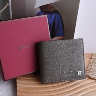 睿鈞國際精品 BALLY 6302634 牛皮4卡零錢短夾.灰 現貨