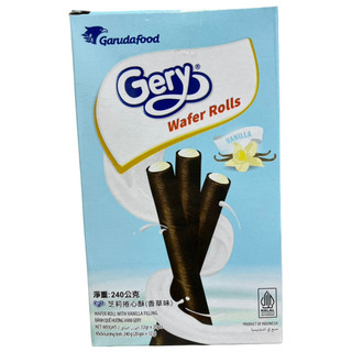 印尼 GERY Vanilla Wafer Rolls 捲心酥-香草 20入 240g