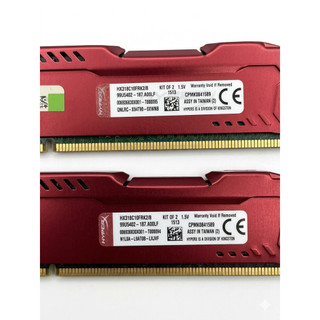 金士頓 Kingston HyperX FURY 紅色記憶體 (DDR3)型號HX318C10FRK2/8 單條4GB