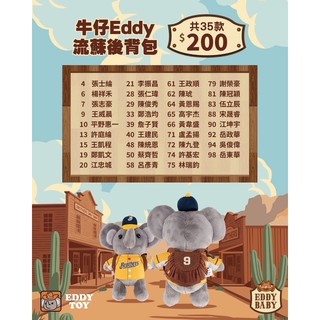 [現貨] 中信兄弟 兄弟象 牛仔Eddy 流蘇背包 扭蛋 確認款 正版 周邊