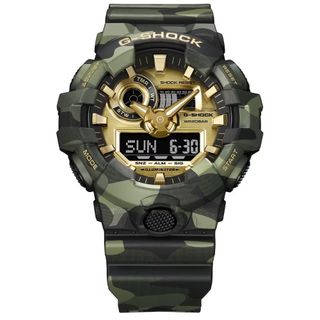 CASIO 卡西歐 G-SHOCK 迷彩系列 街頭個性 雙顯電子錶款 GA-700CMG-3A