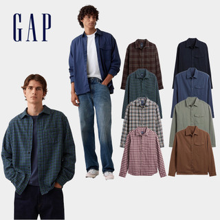 【Gap】成人裝 寬版斜紋/法蘭絨襯衫 多款規格任選 (909804&904948)