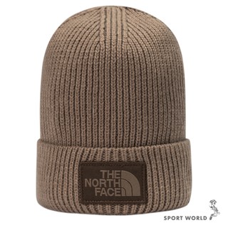 The North Face 北面 反折毛帽 保暖 針織 布標 棕【運動世界】NF0A8CHE2H9