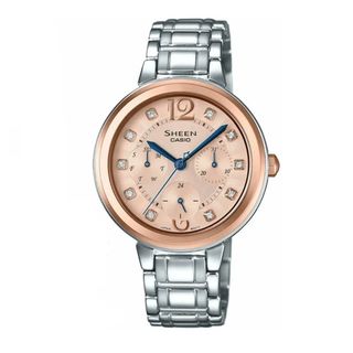 SHEEN CASIO 卡西歐典雅情人施華洛世奇不鏽鋼手錶SHE-3048SG-7A
