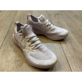 【NIKE 正品】Epic React Flyknit 玫瑰粉慢跑鞋女款 US6.5 23.5cm（二手出清/少穿底深）