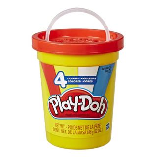 Hasbro Play-Doh 培樂多 4色超大黏土罐 (紅黃白藍)