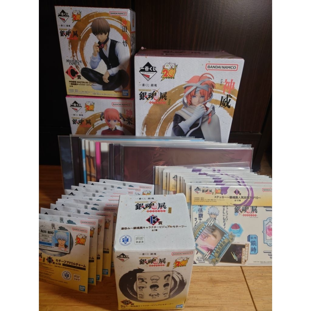 日版一番賞銀魂生誕20週年紀念銀魂展~二十歲的聚會~其之貳坂田銀時神樂神威沖田總悟土方十四高杉晉助公仔模型杯子BCEF賞