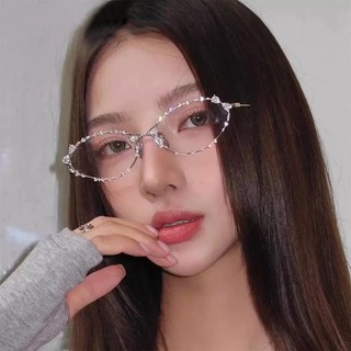 2026新款奢華蝴蝶結鑲鑽太陽眼鏡 高級感穿搭墨鏡 書呆子sunglasses金屬墨鏡 74554