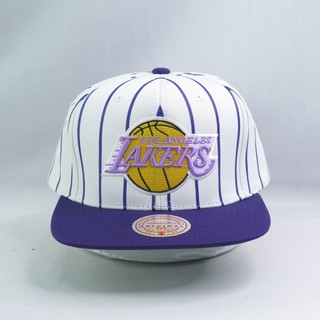 mitchell & ness NBA Retro Pinstripe 球帽 運動帽 MN24BHA09LAL 湖人隊
