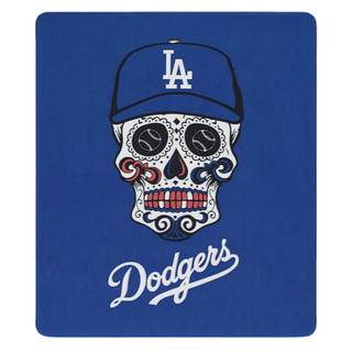 [現貨]美式球隊空調毯 MLB洛杉磯道奇LA Dodgers午睡毯 Sugar Skull骷髏 辦公室蓋毯禮物