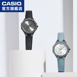 卡西歐 CASIO / SHE-4563BL-8A / SHE-4563GYL-7A / SHEEN真皮錶帶【官方直營】