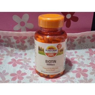 維琪哲哲~【Sundown日落恩賜】生物素5000mcg+鈣膠囊(60粒/瓶)