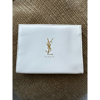 全新 聖羅蘭 YSL 金色LOGO三角化妝包