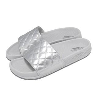 【SKECHERS】涼拖鞋 Arch Fit Hyper Slide-141711-銀\女