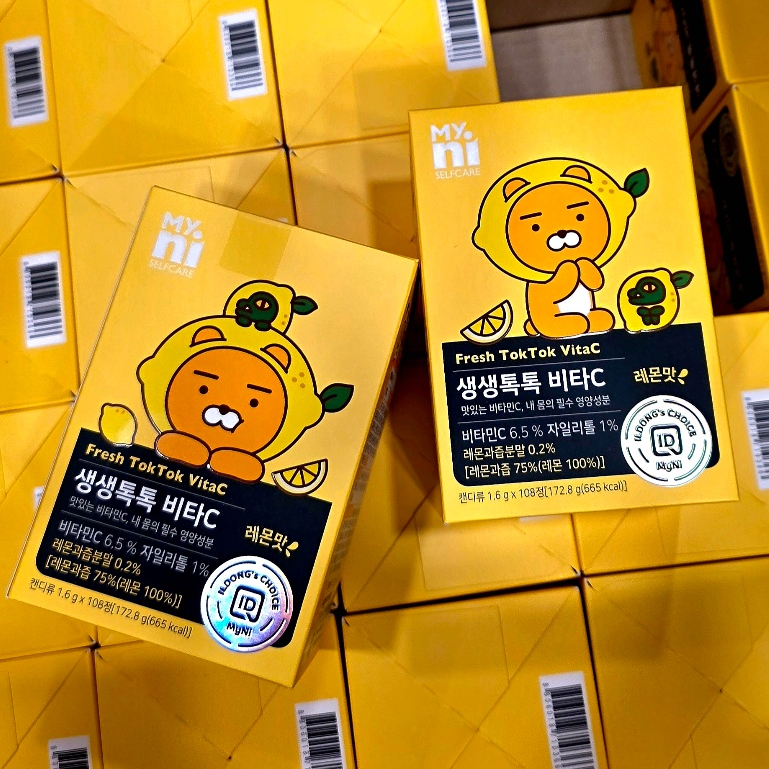 新包裝 (假日有出貨) MYNI 維他命C片 維生素C 咀嚼片 KAKAO 萊恩 檸檬口味 108錠 維他命 維他命c