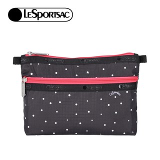 Lesportsac Cosmetic Clutch 雙層拉鍊化妝包 收納袋 盥洗包 女包(俏皮圓點) 開學季禮物