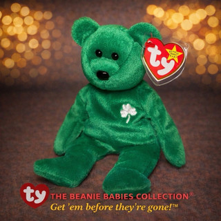 美國豆豆娃TY Beanie Babies Erin Bear 4/17綠色幸運熊 四葉草 聖派翠克節 收藏玩偶