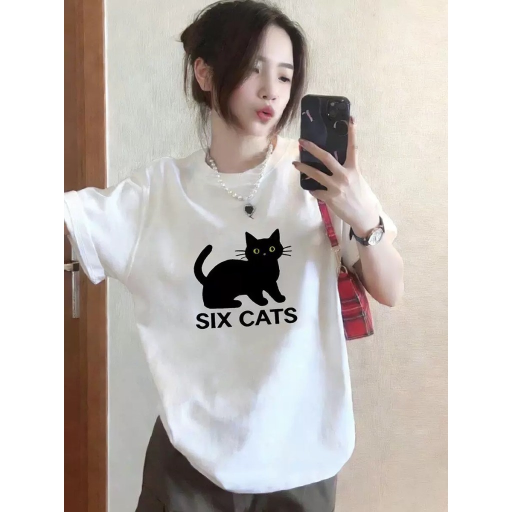**現貨** Sweet❤️實拍｜韓SIX CATS卡通貓咪短T