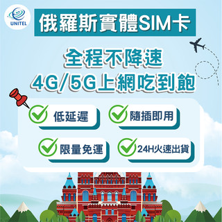 【優一電訊】俄羅斯 SIM卡 上網絡卡 網絡卡 不降速喫到飽 即插即用 莫斯科 聖彼得堡 海參崴 喀山 出國必備 熱點分享