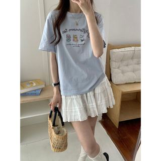 【CHILL】現貨 軟萌預警！午茶三隻小貓純棉Tee 韓系穿搭 小貓T恤 冰爽棉 寬鬆短T 圓領T 印花短T