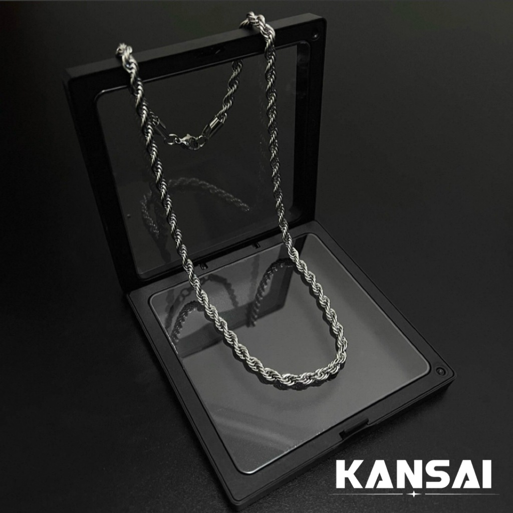 KANSAI 官方正品 鄧為同款粗麻花鏈 潮男生 可碰水 百搭 galcia美式 高級感 項鍊 送男友