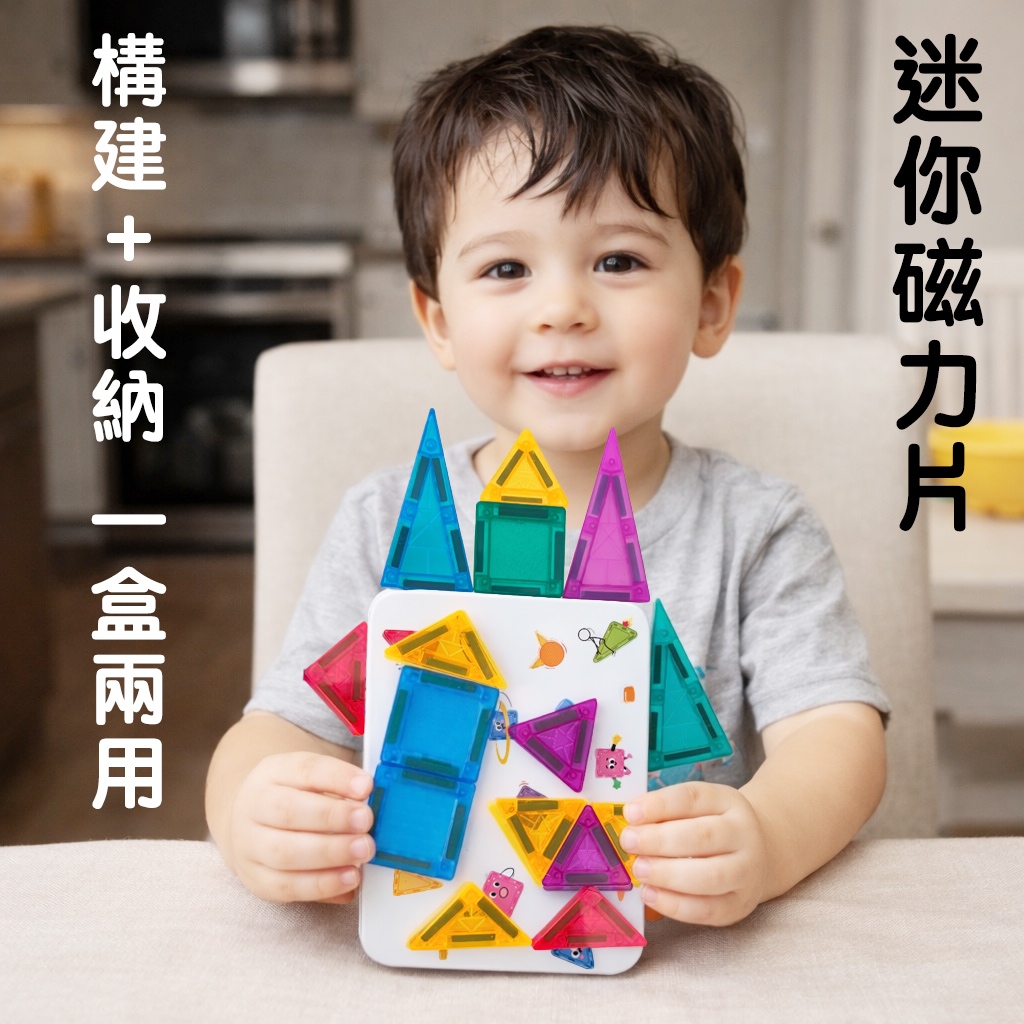 台灣BSMI合格「56pcs」口袋炫彩磁力片 糖果小磁片 迷你磁力片 磁力片 搭飛機等餐旅行 拼圖 教具 磁力片積木